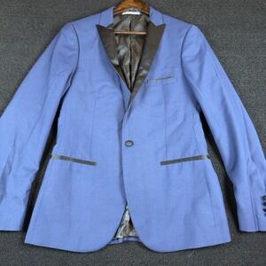 Paisley & Grey Men's Tux Dinner Jacket, Cobalt Blue/Black, See Photos For Size